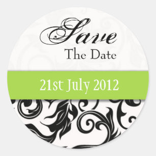 Rond Green Swirl Enregistrer le sticker de date