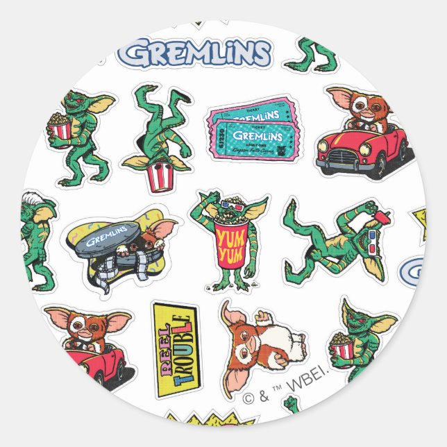 Rond Gremlins™ Sticker Fun Pattern (Devant)