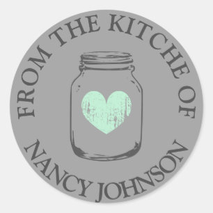 Rond Gris vintage pot de mason De la cuisine de sticker