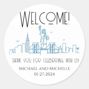 Rond Grosse Apple New York Mariage Welcome bag Sticker