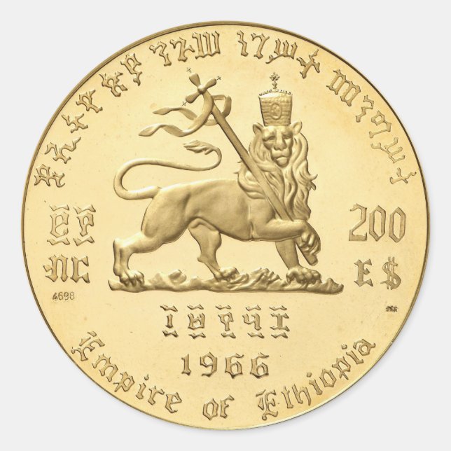 Rond Haile Selassie Empire of Ethiopia Rasta Sticker (Devant)