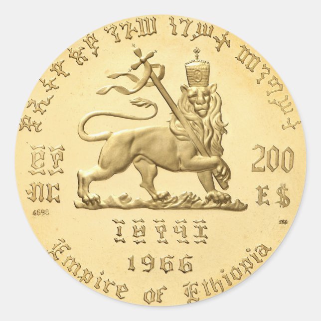 Rond Haile Selassie Empire of Ethiopia Rasta Sticker (Devant)