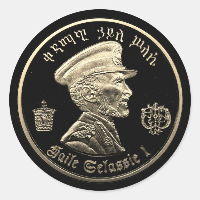 Rond Haile Selassie - Messiah - Jah Rastafari Sticker (Devant)