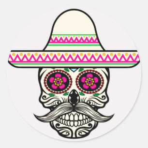 Rond Halloween Skull Classic Round Sticker