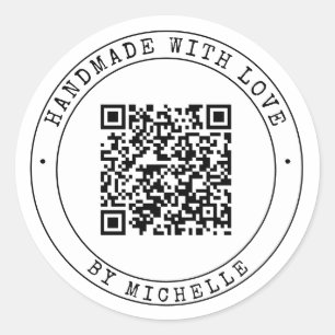 Rond Handmade With Love Merci Sticker