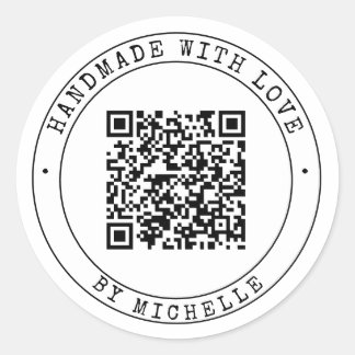 Rond Handmade With Love Merci Sticker