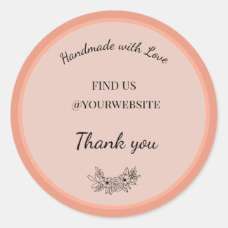 Rond Handmade With Love Thank You Sticker Pack Small Bu