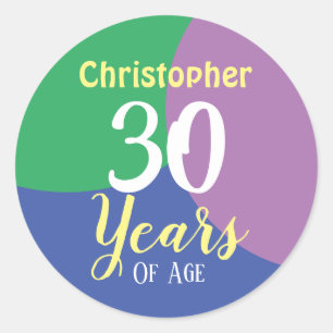 Rond Happy 30th Birthday Classic Round Sticker