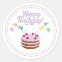 Happy Birth Day Cake Sticker 