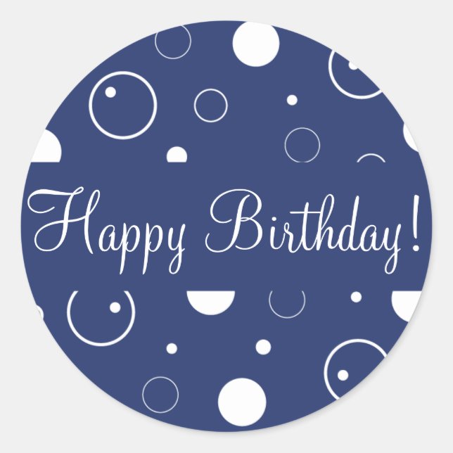 Rond Happy Birthday Bubbles Enveloppe Sticker Seal (Devant)