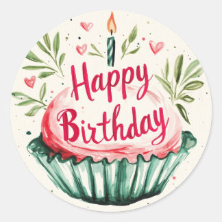 Rond Happy Birthday Sticker