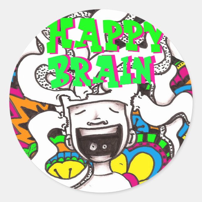 Rond Happy Cerveau Sticker #7 (Devant)
