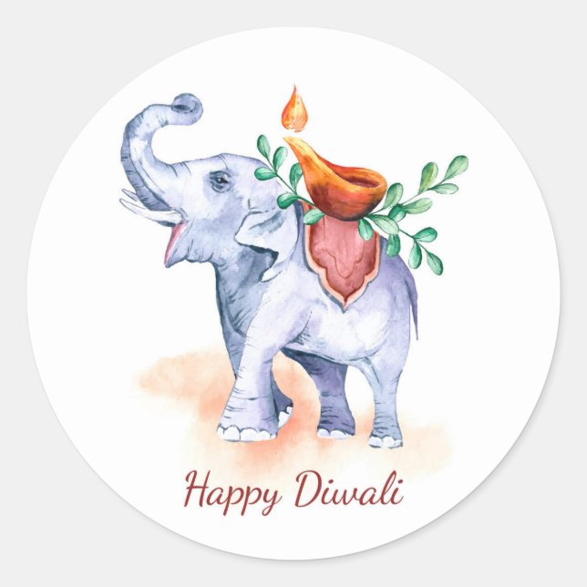 Rond Happy Diwali Classic Round Sticker (Devant)