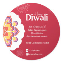 Happy Diwali Round Custom Sticker