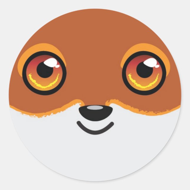 Rond Happy Fox sticker (Devant)