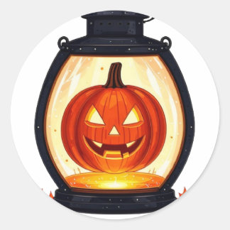 Rond Happy Halloween Series 5 - Sticker Citrouille lant