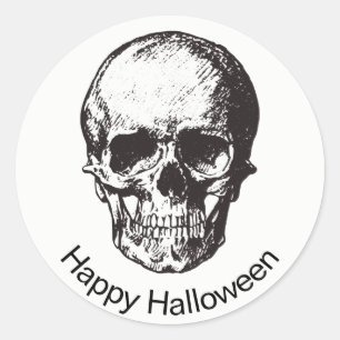 Rond Happy Halloween Sticker crâne