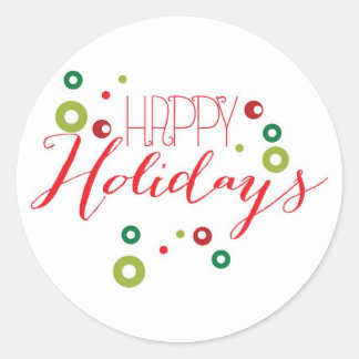 Rond Happy Holiday Circle Sticker