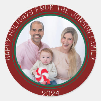 Rond Happy Holidays Sticker - Festive Holiday