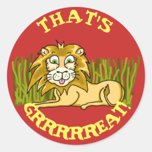 Rond Happy Lion Classic Round Sticker