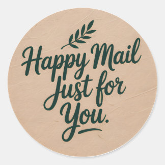Rond Happy Mail Just for You Sticker – Rustic Botanical
