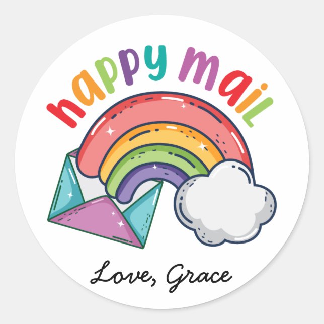 Rond Happy mail sticker (Devant)