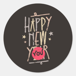 Rond Happy New You Classic Round Sticker