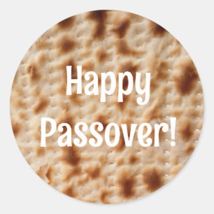 Rond Happy Passover Matzah Sticker
