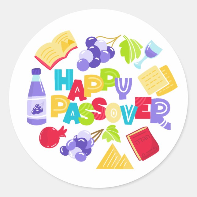 Rond Happy Passover Sticker (Devant)