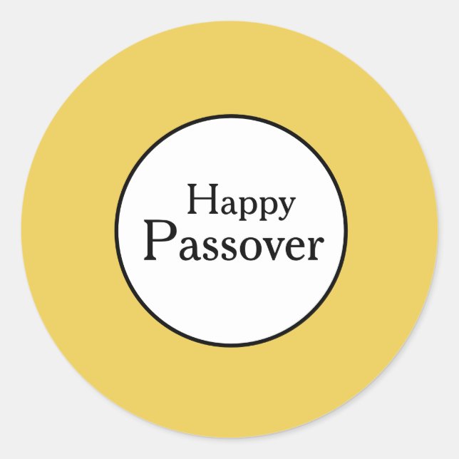 Rond Happy Passover Yellow White Round Sticker (Devant)