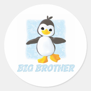 Rond Happy Penguin Big Brother Classic Round Sticker