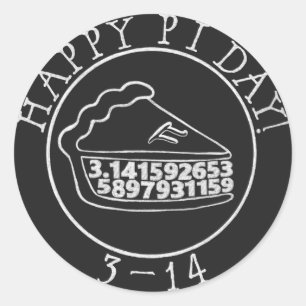 Rond Happy Pi jour chalkboard pie sticker