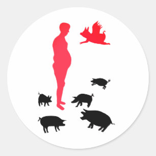 Rond Happy Repas Sticker végétarien La Ferme