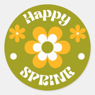 Rond Happy spring sticker