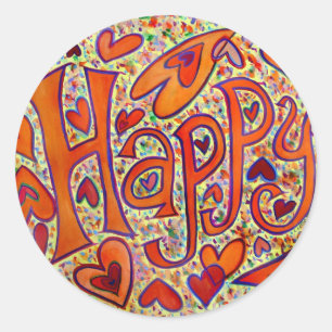 Rond Happy Sticker