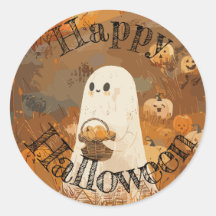 Happy Sticker Ghost Halloween