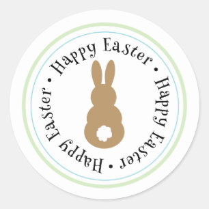 Rond Happy Sticker Silhouette Bunny de Pâques