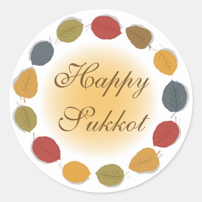 Rond Happy Sukkot Holiday Sticker (Devant)
