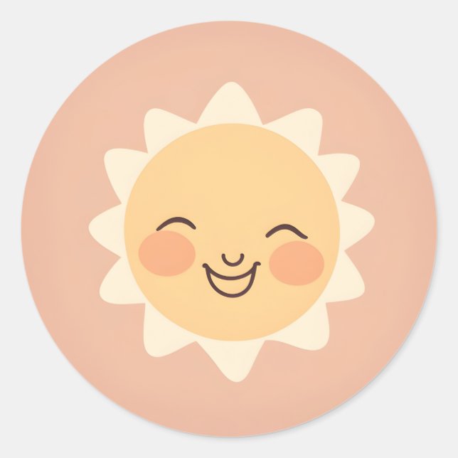 Rond Happy Sun Sticker (Devant)