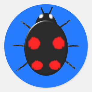 Rond Harlequin Ladybird Sticker