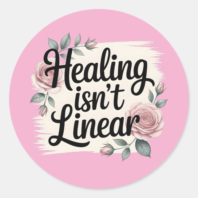 Rond Healing Isn’t Linear – Inspirational Sticker (Devant)