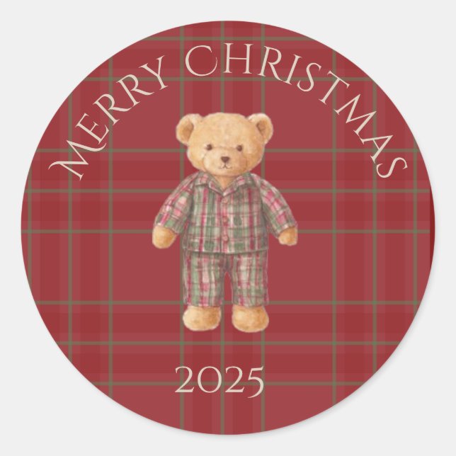 Rond Heritage Holiday Bear Sticker (Devant)