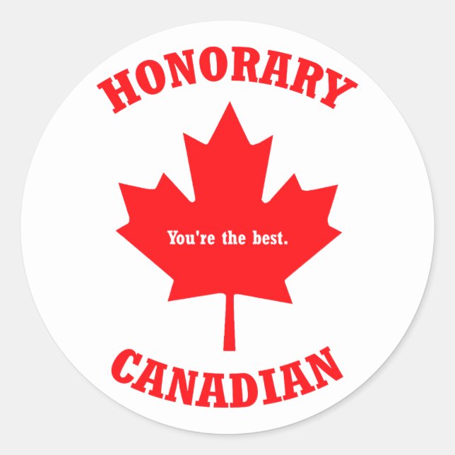 Rond Honoraire Canadien Vous Êtes Le Meilleur Sticker (Devant)