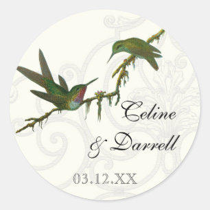 Rond Hummingbirds n Swirls - Sticker Mariage ou phoque
