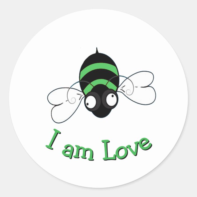 Rond I Am Love Bee Sticker (Devant)