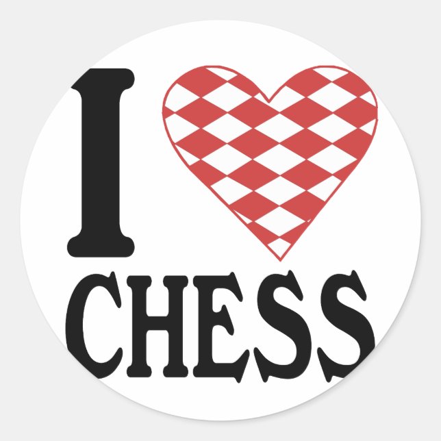 Rond I Love Chess Sticker (Devant)
