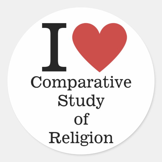 Rond I ❤️ Love Comparative Study of Religion STICKER (Devant)