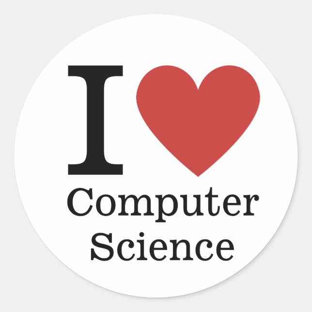 Rond I ❤️ Love Computer Science STICKER (Devant)