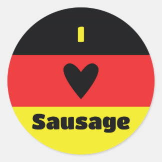 Rond I Love German Sausage Sticker