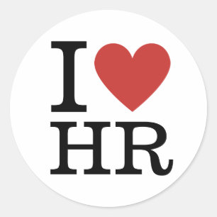 Rond I ❤️ Love HR Sticker